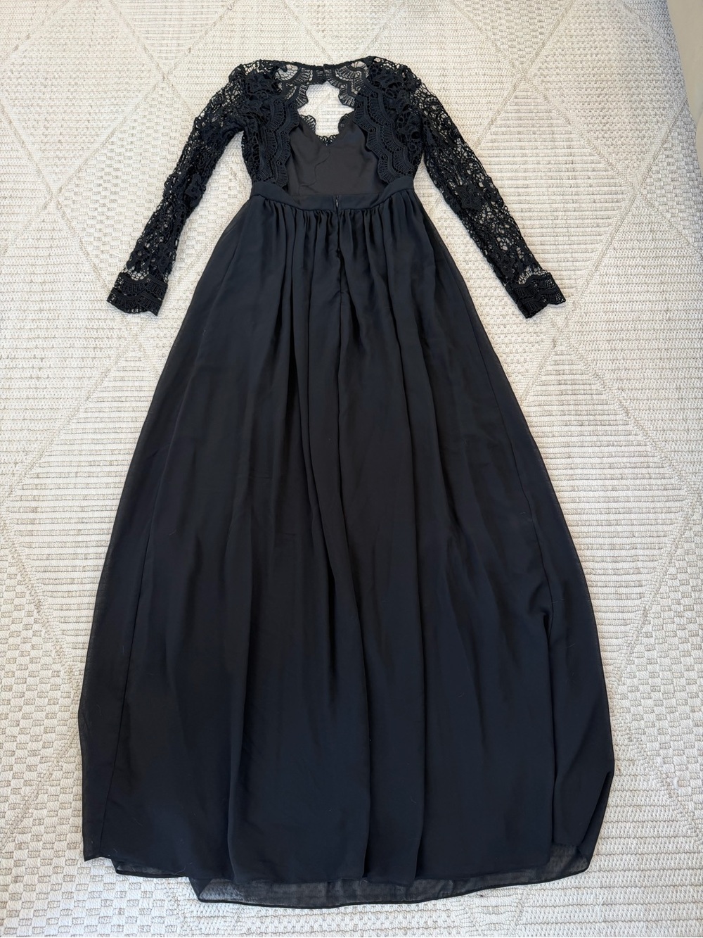 Lulus Awaken My Love Black Long Sleeve Lace Maxi Dress - Medium - Picture 7 of 11